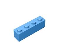 Classic Building Brick 1x4, 100 Piece Bulk Brick Block, Light Blue 1x4 Bricks, Compatible with Lego Parts and Pieces 3010(Colour: Light Blue)