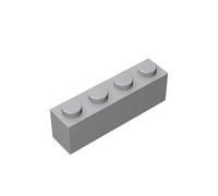 Classic Building Brick 1x4, 100 Piece Bulk Brick Block, Light Gray 1x4 Bricks, Compatible with Lego Parts and Pieces 3010(Colour: Light Gray)
