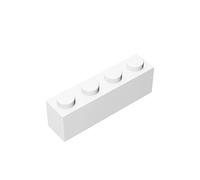 Classic Building Brick 1x4, 100 Piece Bulk Brick Block, White 1x4 Bricks, Compatible with Lego Parts and Pieces 3010(Colour: White)