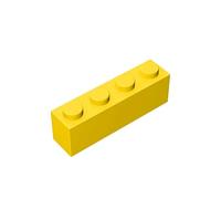 Classic Building Brick 1x4, 100 Piece Bulk Brick Block, Yellow 1x4 Bricks, Compatible with Lego Parts and Pieces 3010(Colour: Yellow)