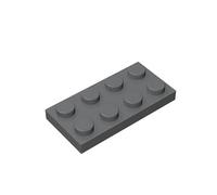 Classic Building Bricks Plate 2x4, 200 Pieces Compatible with Pieces 3020, Creative Play Set - 100% Compatible with All Major Brick Brands (Colour: Dark Gray)