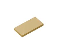 Classic Building Bricks Tile 2x4 with Groove 100 Piece, Compatible with Lego Parts and Pieces 87079, Creative Play Set - 100% Compatible with All Major Brick Brands(Colour:Apricot Yellow)