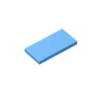 Classic Building Bricks Tile 2x4 with Groove 100 Piece, Compatible with Lego Parts and Pieces 87079, Creative Play Set - 100% Compatible with All Major Brick Brands(Colour:Light Blue)