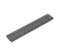 Classic Building Plate 2x12, 100 Piece Dark Grey Bulk Plates, Compatible with Lego Parts and Pieces 2445, Compatible with All Major Brick Brands(Colour:Dark Grey)