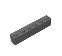 Classic Bulk Brick Block 1x6, 300 Piece Dark Grey Brick 1x6, Compatible with Lego Parts and Pieces 3009, Creative Play Set - Compatible with Major Brands(Colour:Dark Grey)