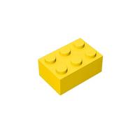 Classic Bulk Brick Block 2x3, 200 Piece Yellow Brick 2x3,Compatible with Parts and Pieces 3002, Creative Play Set - Compatible with Major Brands(Colour:Yellow)
