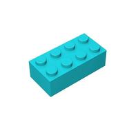 Classic Bulk Brick Block 2x4, 100 Piece Building Brick Emerald Green, Compatible with Lego Parts and Pieces 3001(Colour:Emerald Green)