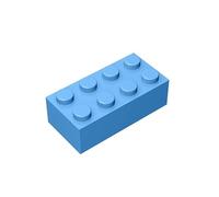 Classic Bulk Brick Block 2x4, 100 Piece Building Brick Light Blue, Compatible with Lego Parts and Pieces 3001(Colour:Light Blue)