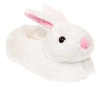 Classic Bunny Slippers - Plush Animal Slippers by Silver Lilly (White, M)