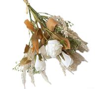 Classic Burnt Rose Artificial Blooms for Wedding Guest Book Table, Bedside Shelf, and Entry Console Decoration (white)