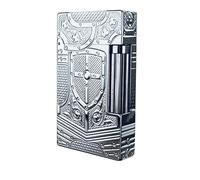 Classic Butane Lighter with Windproof Soft Flame, Retro Four-Sided Design, Side Pulley Ignition, Ideal for Candles, Camping, Gifts