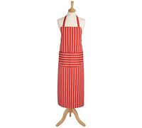 Classic Butcher's Stripe 100 Percent Cotton Extra-Long Adult Apron, Red
