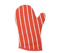 Classic Butcher's Stripe 100 Percent Cotton Oven Gauntlet, Red