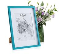 Classic by Casa Chic - Solid Wood A3 Photo Frame - Teal - Mount for A4 Picture - Perspex Front