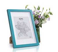 Classic by Casa Chic - Solid Wood A4 Photo Frame - Mount for 6x8 inch (15x20 cm) Picture or Certificate - Tempered Glass - Teal