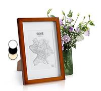 Classic by Casa Chic - Solid Wood A4 Photo Frame - Rustic Brown - Mount for 6×8 inch (15×20 cm) Picture or Certificate -Tempered Glass