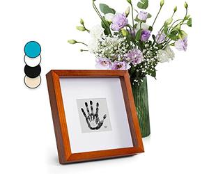 Classic by Casa Chic - Solid Wood Box Frame - Rustic Brown - 9x9 inch (23x23cm) Photo Frame - 3D Shadow Effect - Mount for 4x4 inch (10x10cm) Picture - Glass Front