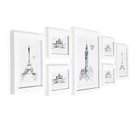 Classic by Casa Chic - Solid Wood Photo Frame Set - White - Picture Frames with Mounts - Frame Width 2 Centimetres