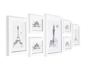 Classic by Casa Chic - Solid Wood Photo Frame Set - White - Picture Frames with Mounts - Frame Width 2 Centimetres