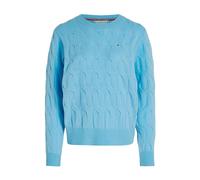 Classic Cable-Knit Jumper - female - Tommy Hilfiger - Round-neck Knitwear - Blue - M - Knitwear M