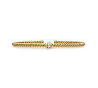 Classic Cablespira® Station Bracelet in 18ct Yellow Gold with Diamonds - Size Medium