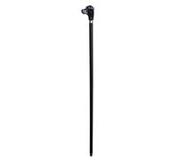 Classic Canes Black Labrador Retriever Formal Cane - Natural Wooden Walking Stick, Chrome Collar, Black Resin Head, Black Hardwood Shaft, Fitted Metal Ferrule - 92cm 380g Traditional Sticks