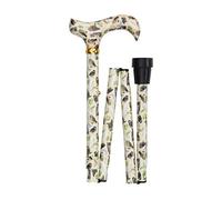 Classic Canes, British Owls Four Section Folding Walking Stick - Unique, Elegant, Lightweight, Durable, Aluminium, Adjustable 82-92 cm - Ergonomic Grip with Non-Slip Rubber Ferrule