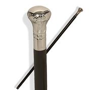 Classic Canes Chrome Knob Formal Cane. Black Hardwood Shaft.92cm.