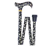 Classic Canes Contemporary Chic Swallows Cane - Derby Handle Stylish Fashionable Foldable Adjustable Aluminium Walking Stick 79-89cm 315g - Modern Unique Ergonomic Support, Non-Slip Rubber Ferrule