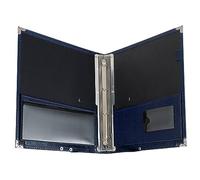 Classic Cantabile B16BL Music Folder Deluxe blue | Luxury Sheet Music Folder, 335 x 280 mm, Capacity approx. 2 cm, Blue PU Leather, 4 Metal Protective Corners
