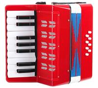 Classic Cantabile Bambino Rosseo Children's Accordion (3+ Years, 17 Note Buttons, 8 Bass, Adjustable Shoulder Strap)