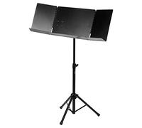 Classic Cantabile Pro Orchestra Music Stand Collapsible Black | 3-piece music tray, removable, robust, three-legged tube construction, sturdy clamping screws, non-slip rubber feet, 5 kg