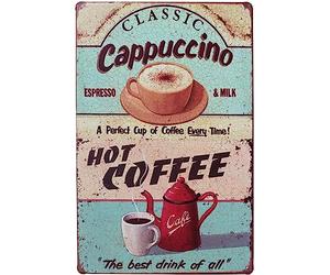 Classic Cappuccino Hot Coffee Vintage Poster Metal Tin Sign