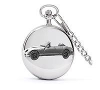 Classic car Chimeara ref278 Pewter Effect Design on a Polished Silver case Men's Gift Quartz Pocket Watch fob