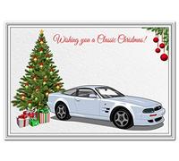 Classic Car Christmas cards - Unique Range Motoring Designs - Vintage Antique (1999 Aston Martin Vantage Xmas Card)