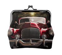 Classic Car Coin Purse for Women, Small PU Leather Change Purse with Kiss Lock, Vintage Coin Wallet Card Holder, Mini Coin Pocket Pouch Change Holder for Travel, Party