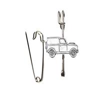 Classic Car LR PP-T08 kilt pin Scarf or Brooch pin pewter emblem 3" 7.5 cm