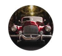Classic Car Mouse Pad with Anti-fray Stitching, Waterproof Gaming Mouse Mat for Men Women Non-Slip Rubber Base Round Computer Mousepad for Office Desk Accessories 8in
