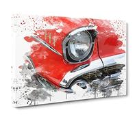 Classic Car No.10 V3 Canvas Print | Gallery Wrapped 30mm Frame Wall Art | 24x16 inches | Ready to Hang | Retro Vehicles Picture | Living Room Bedroom Lounge Office