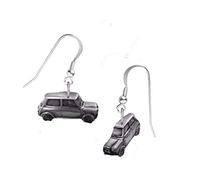 classic car pewter effect Morris Mini Mk1 Works Rally ref145 On Hook Earrings Sterling Silver 925 Stamped
