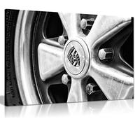 Classic Car Porsche Fusche Weels Black & White Canvas Wall Art Picture Print (30X20)