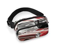 Classic Car Roadsters Old Fashioned Fanny Pack for Women, Personalized Waist Bag with Multi-Pockets for Men, Belt Bag for Travel, Crossbody Bags with Zipper, Adjustable Bum Bags for Running