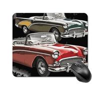Classic Car Roadsters Old Fashioned Mouse Pad Square Laptop Mouse Mat Cute Computer Mousepad Keyboard Pad Non-Slip Desk Pads for Gaming Office Work Home 25 * 30cm
