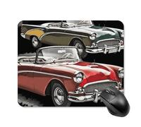Classic Car Roadsters Old Fashioned Mouse Pad Square Laptop Mouse Mat Cute Computer Mousepad Keyboard Pad Non-Slip Desk Pads for Gaming Office Work Home 20 * 25cm