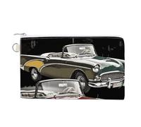 Classic Car Roadsters Old Fashioned Purse Zipper Change Purse, Coin Purse for Outdoor, Canvas Thin Pocket Travel Wallets Women Man Clutch Bag for Coin Cards Keys (7.4x 4.6 Inches)