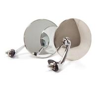 Classic Car Stainless Steel With Diecast Chrome Arms, Round Exterior Mirrors - Pair - 313