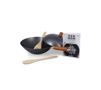 Classic Carbon Steel Non Stick Wok Set 31cm - Black Ken Hom Black One Size