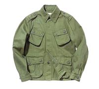 Classic Cargo Jackets For Men,Mens Lightweight Safari Jacket, Military Combat Long Sleeve Outwear With Multi Flip Pockets Collared Button Down Cotton Coats Outdoor Lightweight Lounge Wear