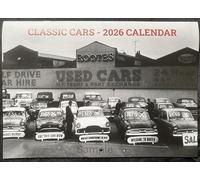 Classic Cars 2026 Double A4 12 Month Wall Calendar - Month to View - British Cars