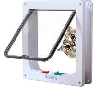 Classic Cat Flap, 4 Manual Closure Options L-23.5 x 25 x 5.5 cm, White